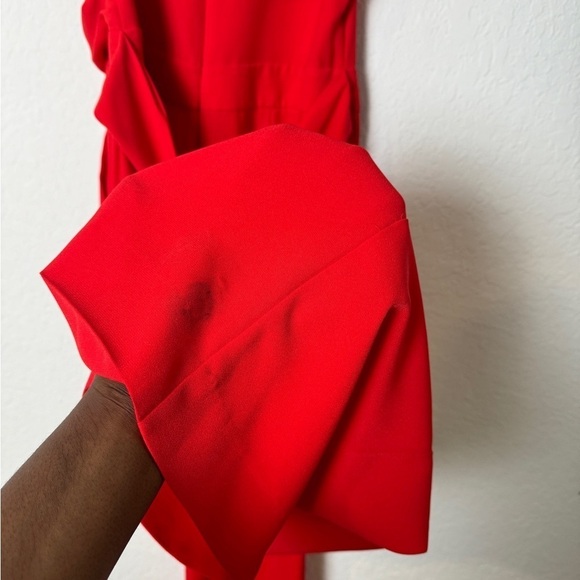 Robert Rodriguez Red Wide Leg Belted Jumpsuit - Picture 9 of 10